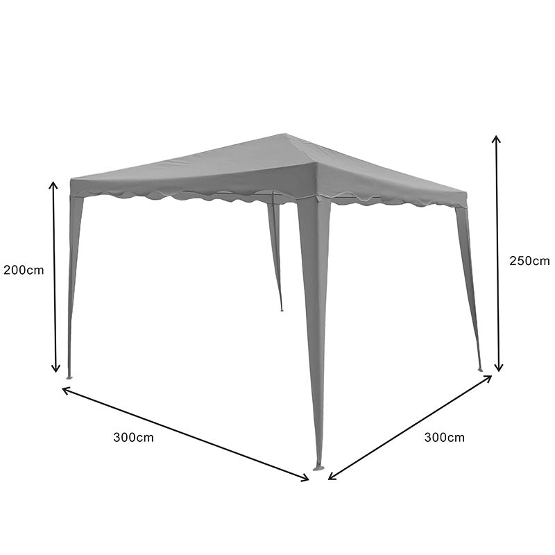 Κιόσκι Gazebo Μεταλλικός Σκελετός - Ύφασμα Μπεζ 300x300εκ
