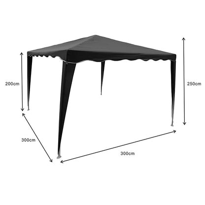 Κιόσκι Gazebo Μεταλλικός Σκελετός - Ύφασμα Ανθρακί 300x300εκ
