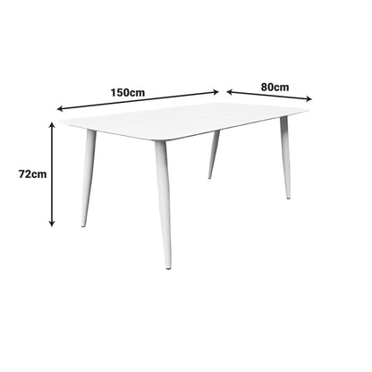 Τραπέζι Vista Αλουμίνιο σε Λευκη Απόχρωση 150x80x72