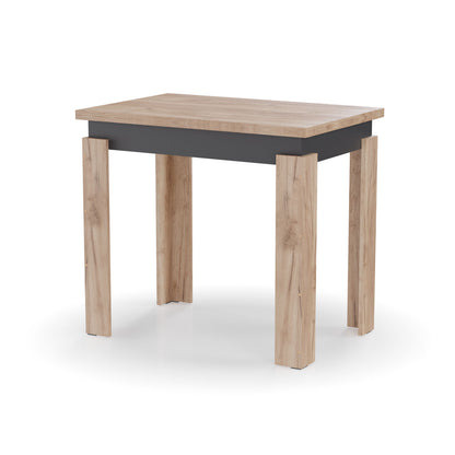 Τραπέζι Επεκτεινόμενο Κουζίνας Family Χρυσό Δρυς-Ανθρακί 90x60x77