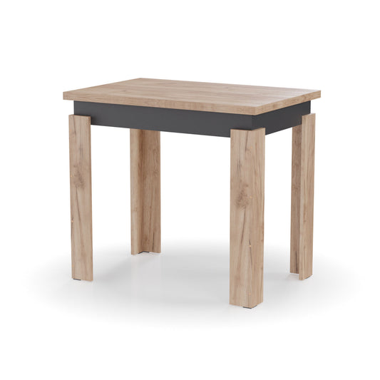 Τραπέζι Επεκτεινόμενο Κουζίνας Family Χρυσό Δρυς-Ανθρακί 90x60x77