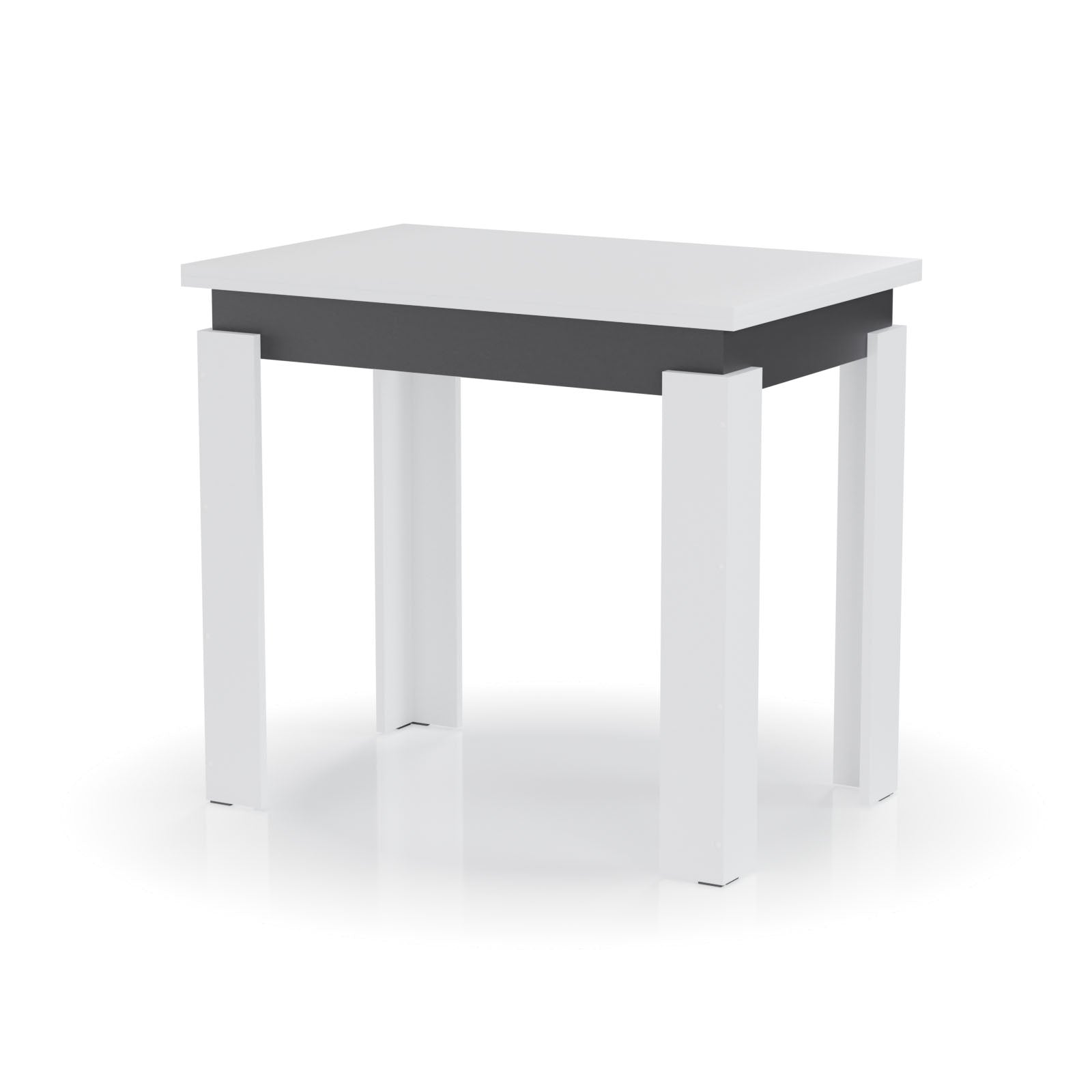 Τραπέζι Επεκτεινόμενο Κουζίνας Family Λευκό-Ανθρακί 90x60x77