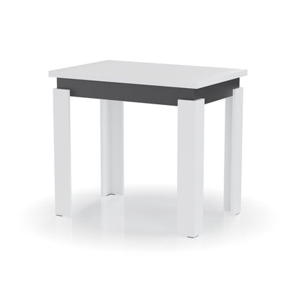 Τραπέζι Επεκτεινόμενο Κουζίνας Family Λευκό-Ανθρακί 90x60x77