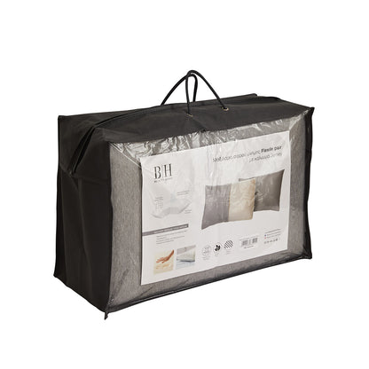Μαξιλάρια Ύπνου Flexile Memory Foam Art 4042 60x40+13εκ Γκρι - Μέτριο - 2 Τεμάχια
