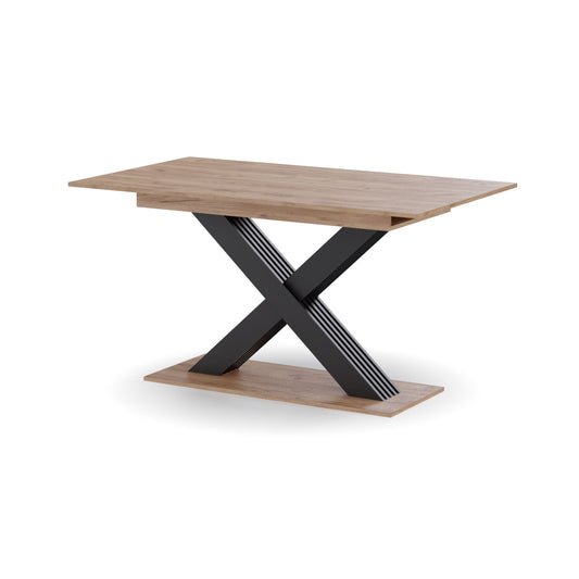 Τραπέζι Επεκτεινόμενο Cross Χρυσό Δρυς-Ανθρακί 150-185x85x76.2