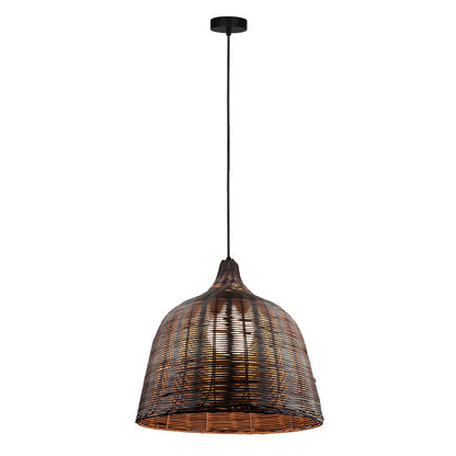 Κρεμαστό Μονόφωτο Φωτιστικό Ψάθα Ε27 Φ45x100