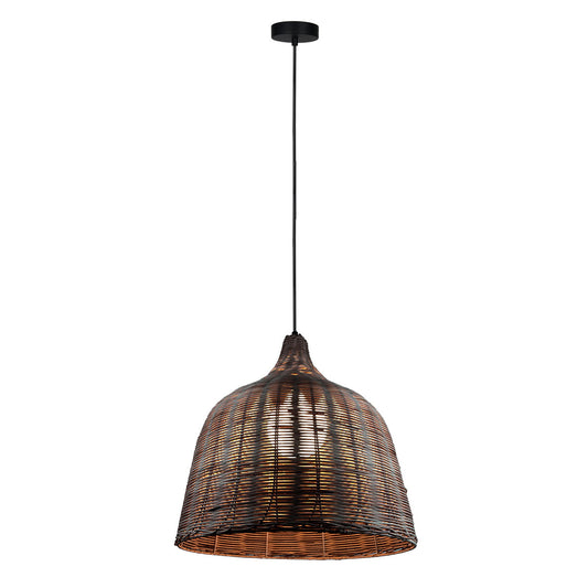 Κρεμαστό Μονόφωτο Φωτιστικό Ψάθα Ε27 Φ45x100