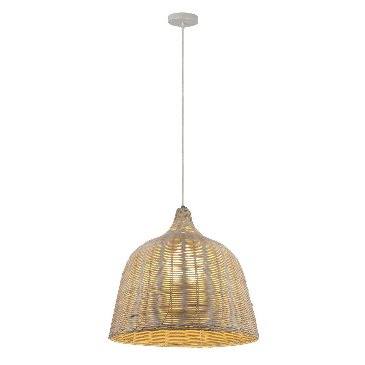 Κρεμαστό Μονόφωτο Φωτιστικό Ψάθα Ε27 Φ45x100