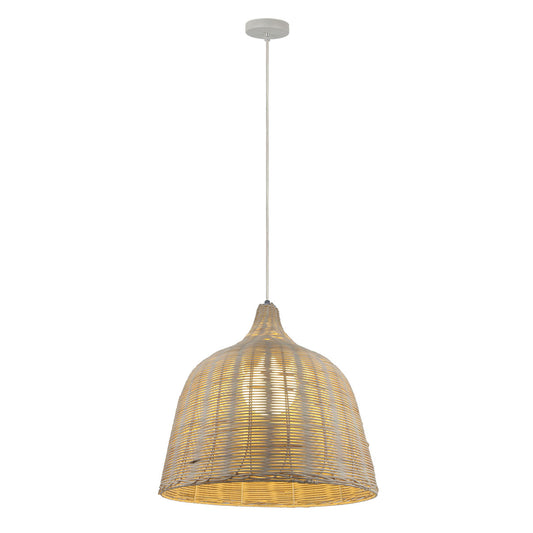 Κρεμαστό Μονόφωτο Φωτιστικό Ψάθα Ε27 Φ45x100