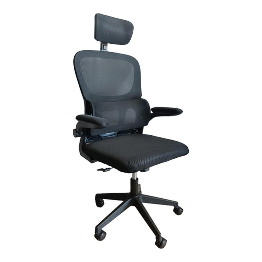 Καρέκλα Γραφείου Recko Ύφασμα Mesh σε Μαύρη Απόχρωση 56x62x116-125