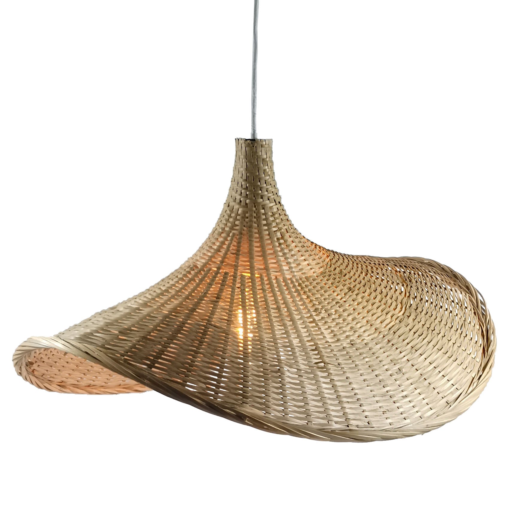 Κρεμαστό Μονόφωτο Φωτιστικό Ψάθα Ε27 57x34x140