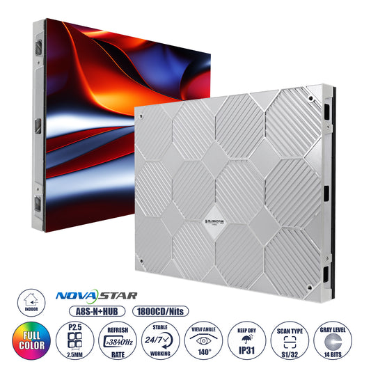 LUXCORE 41004 Οθόνη Video Wall P2.5 Καμπίνα 64x48cm LED 140W 3840Hz 49152 Dots ≥1800cd/㎡ Nits AC 220-240V Εσωτερικού Χώρου IP31 Full Color S1/32 14Bits - Κάρτα NovaStar A8S-N+HUB - Front Magnetic Service - Kinglight SMD2121 & CZCL Driver - Μ64 x Π9 x Υ48