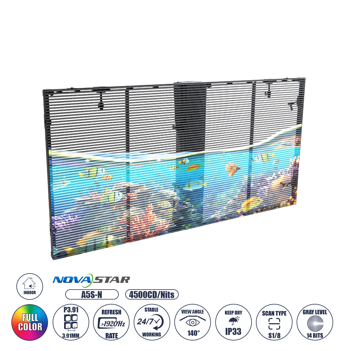 OPTILED 41005 Διάφανη Οθόνη Video Wall P3.91 Καμπίνα 100x50cm LED 110W 3840Hz 32768 Dots ≥4500cd/㎡ Nits AC 220-240V Εσωτερικού Χώρου IP31 Full Color S1/8 14Bits - Κάρτα NovaStar A5S-N - Nationstar SMD1921 & Yuanchi Driver - Μ100 x Π7.5 x Υ50