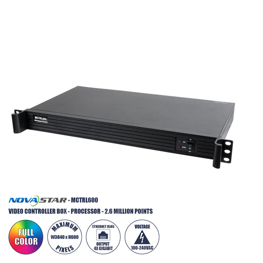 MCTRL600 41013 Novastar MCTRL600 Sending Box Independent Video Controller για Οθόνες LED Video Wall 2.6 million pixel - Input Signal W1920 x H1200@60Hz - 4 Gigabit Ethernet Output Port - AC 220-240V IP20 - Μ48.2 x Π26.8 x Υ4.4