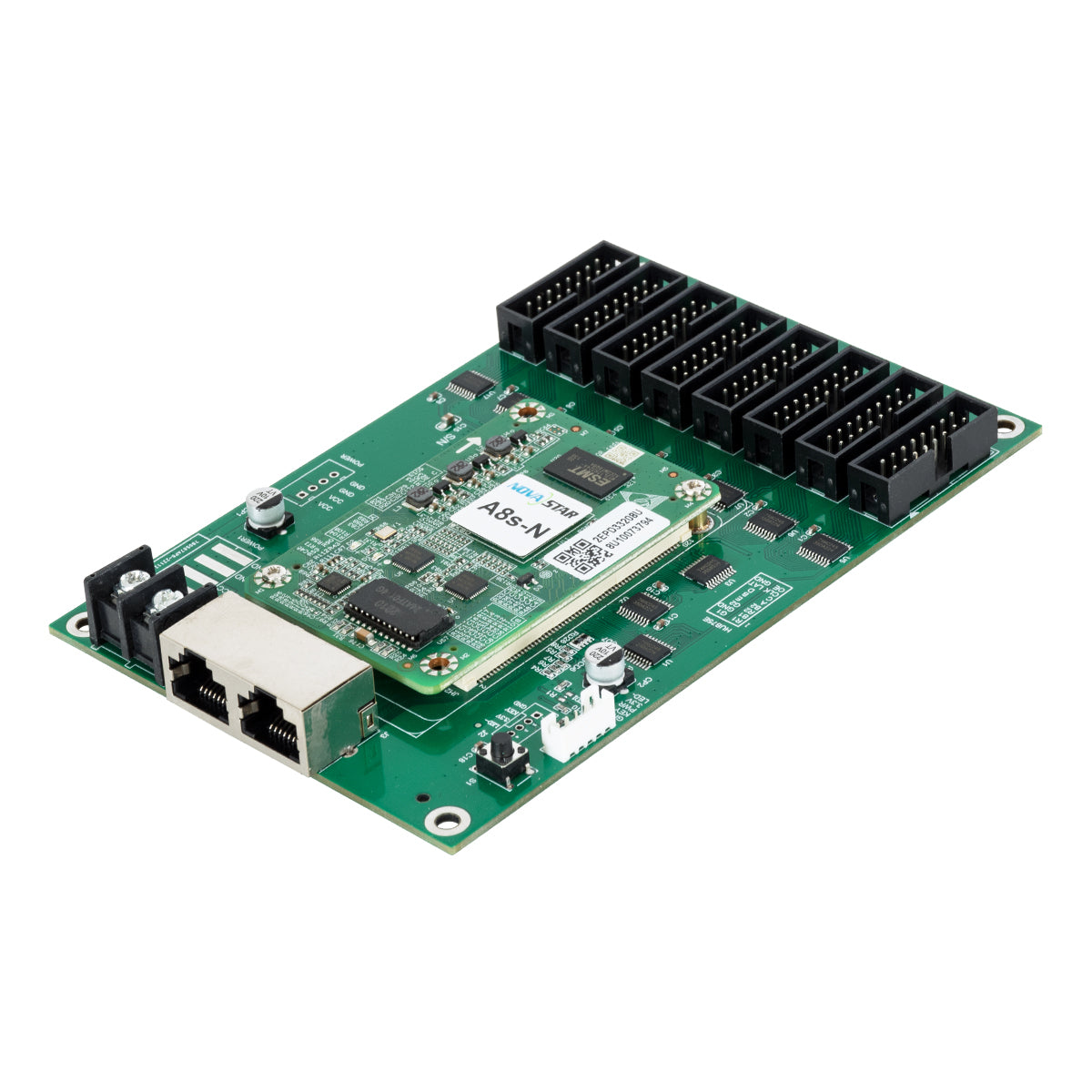 A8S-N+HUB 41022 Novastar A8S-N+HUB Receiving Card για Οθόνες LED Video Wall 8 x HUB75E με Loading Capacity σε Pixel 512 x 384px - Gigabit Network Ethernet Input & Output Ports - DC 5V IP20 - Μ7 x Π4.5 x Υ0.8