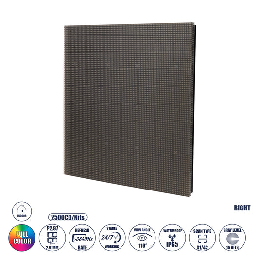 FLOORWALL 41028 Module για Διαδραστική Οθόνη Πατώματος Video Wall 25x25cm 84x84px P2.97 LED 50W 3840Hz 7056 Dots ≥4500cd/㎡ Nits DC 5V Εξωτερικού Χώρου IP65 Full Color S1/42 14Bits - Kinglight SMD1415 - Δεξί - Μ25 x Π2.5 x Υ25