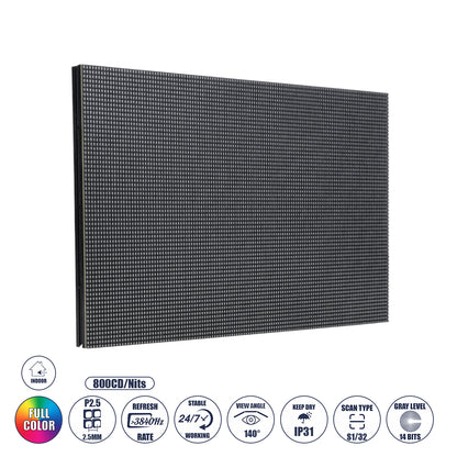 LUXCORE 41029 Module για Οθόνες LED Video Wall 32x16cm 128x64px P2.5 LED 35W 3840Hz 8192 Dots ≥1800cd/㎡ Nits DC 5V Εσωτερικού Χώρου IP31 Full Color S1/32 14Bits - Kinglight SMD2121 - Μ32 x Π1.5 x Υ16