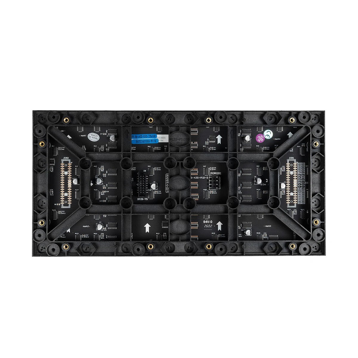 STANDWALL 41054 Module for LED Video Wall Screens 32x16cm 172x86px P1.86 GOB LED 35W 3840Hz 14792 Dots ≥1100cd/㎡ Nits DC 5V Indoor IP31 Full Color S1/43 14Bits - Kinglight SMD1515 - D32 x W1.6 x H16