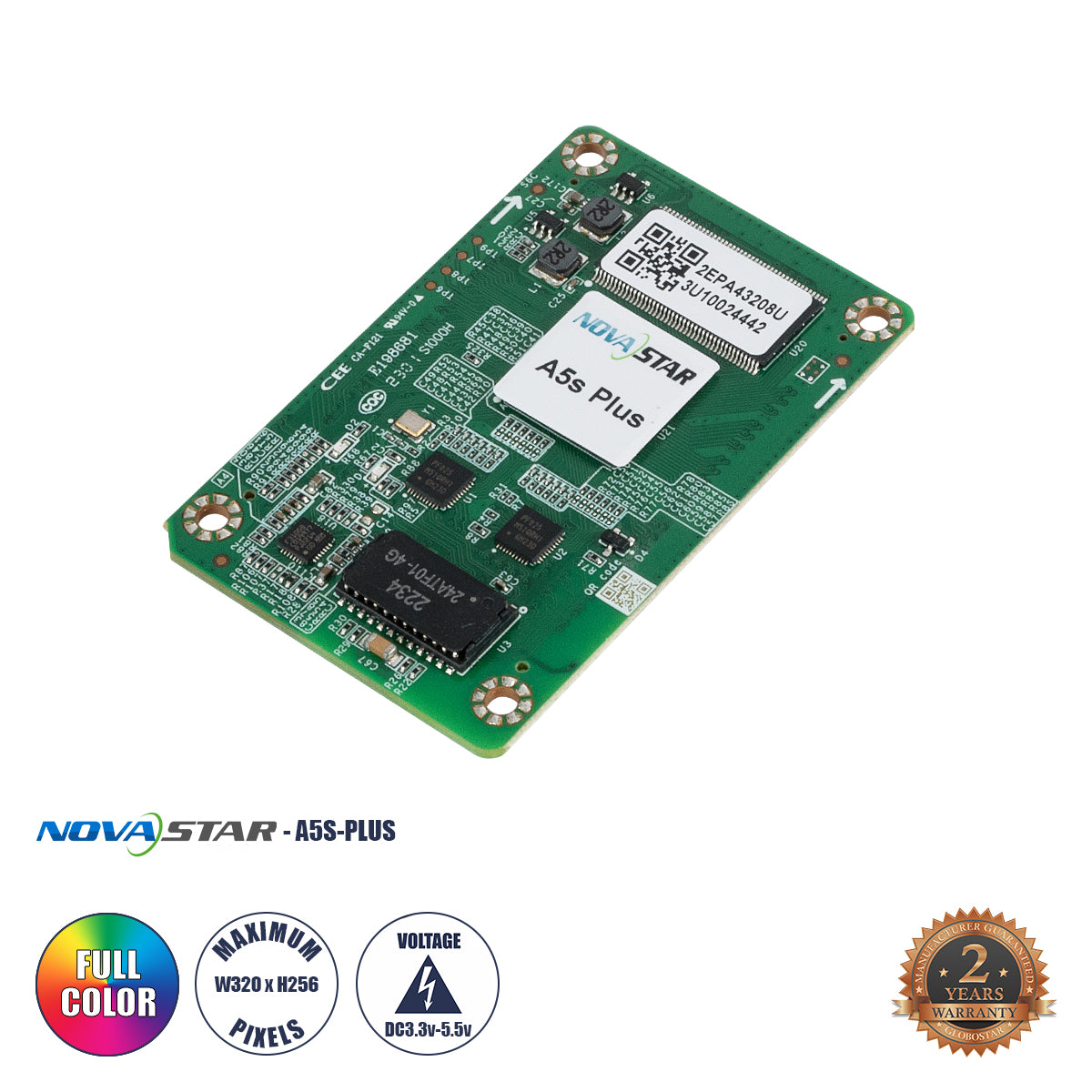 A5S-PLUS 41057 Novastar A5S-PLUS Receiving Card για Οθόνες LED Video Wall με Loading Capacity σε Pixel 512 x 384px - Gigabit Network Ethernet Input & Output Ports - DC 5V IP20 - Μ7 x Π4.5 x Υ0.8