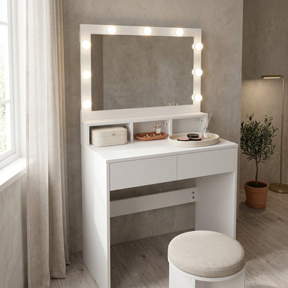 Bedroom Vanity Dressing Table with LED White 80x40x140