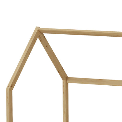 Bambie Children's Bed with Montessori Rail Pine Wood in Natural Tone 90x190cm