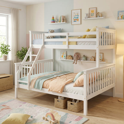 Children's Bunk Bed Armonia Pine Wood White 90/140x190cm