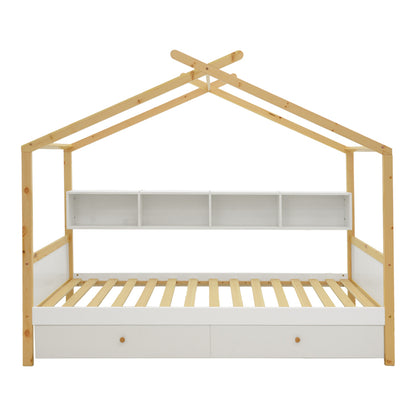 Discovery Children's Bed T. Montessori Pine Wood White-Natural 90x190cm