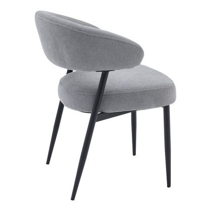 Chair Timur Grey Fabric with Black Metal Legs 61x55x78