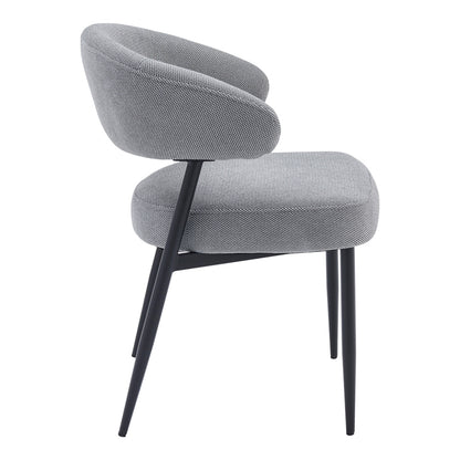 Chair Timur Grey Fabric with Black Metal Legs 61x55x78