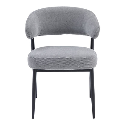 Chair Timur Grey Fabric with Black Metal Legs 61x55x78