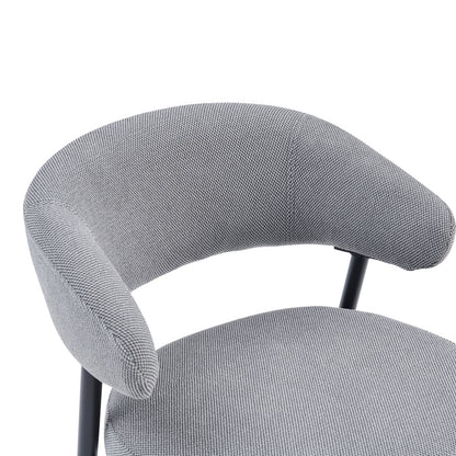 Chair Timur Grey Fabric with Black Metal Legs 61x55x78