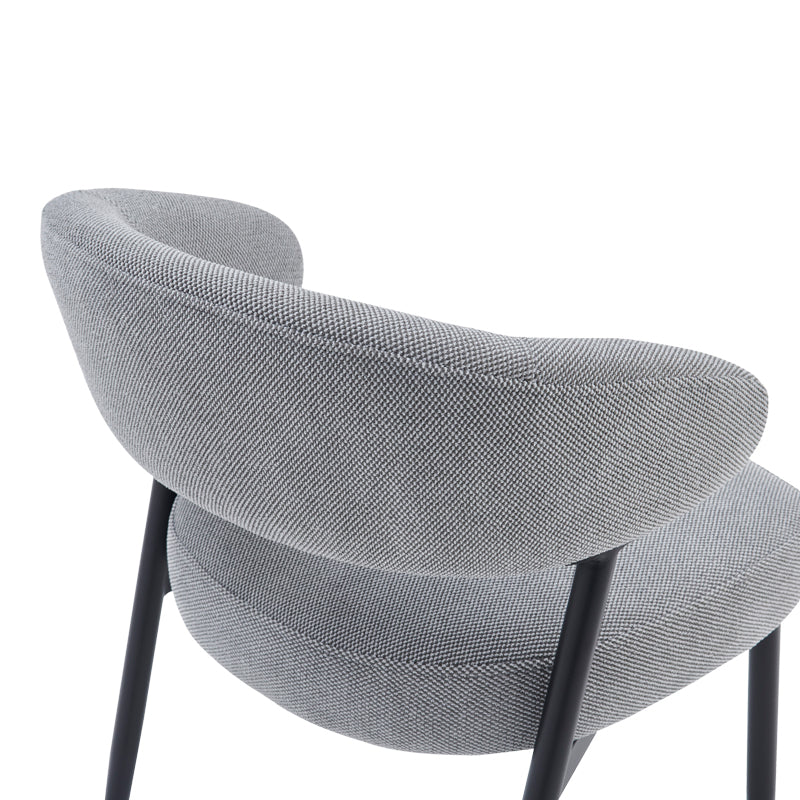 Chair Timur Grey Fabric with Black Metal Legs 61x55x78