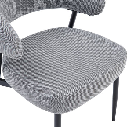 Chair Timur Grey Fabric with Black Metal Legs 61x55x78