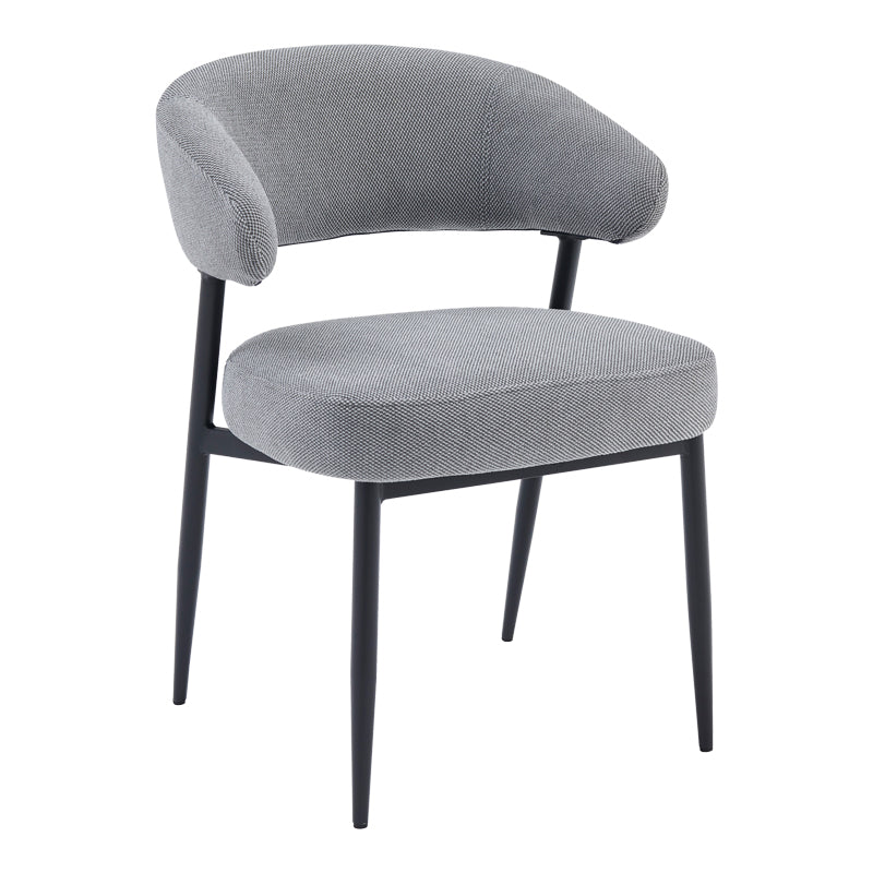 Chair Timur Grey Fabric with Black Metal Legs 61x55x78