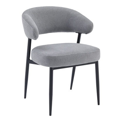 Chair Timur Grey Fabric with Black Metal Legs 61x55x78