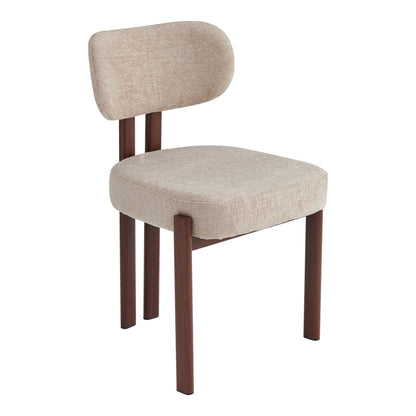 Chair Glamor Fabric Beige-Walnut Metal Legs 53x51x81
