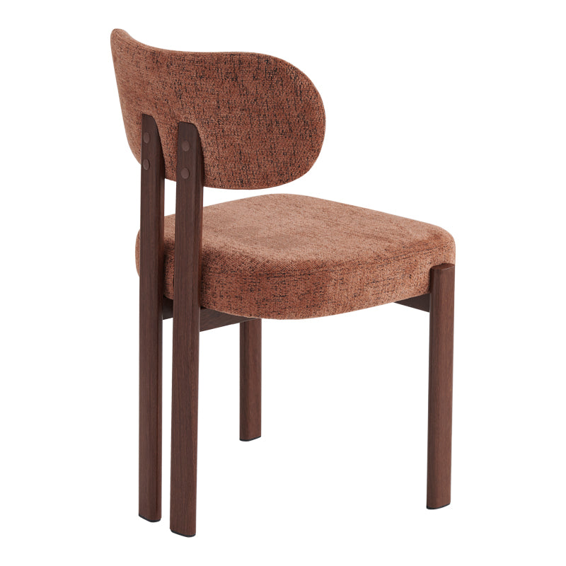 Chair Glamor Fabric Brown-Walnut Metal Legs 53x51x81