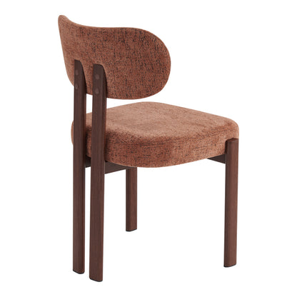 Chair Glamor Fabric Brown-Walnut Metal Legs 53x51x81