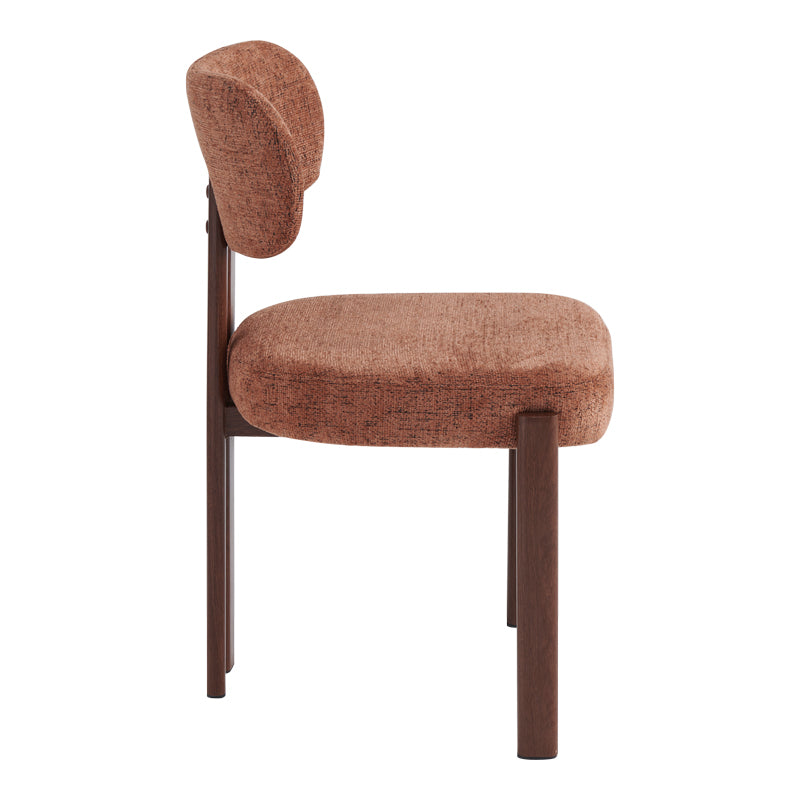 Chair Glamor Fabric Brown-Walnut Metal Legs 53x51x81