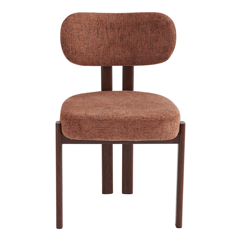 Chair Glamor Fabric Brown-Walnut Metal Legs 53x51x81