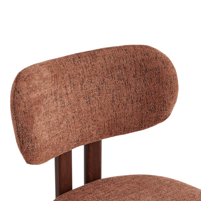 Chair Glamor Fabric Brown-Walnut Metal Legs 53x51x81