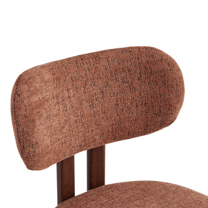Chair Glamor Fabric Brown-Walnut Metal Legs 53x51x81