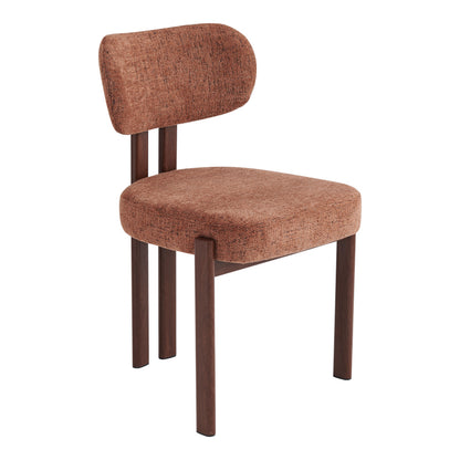 Chair Glamor Fabric Brown-Walnut Metal Legs 53x51x81