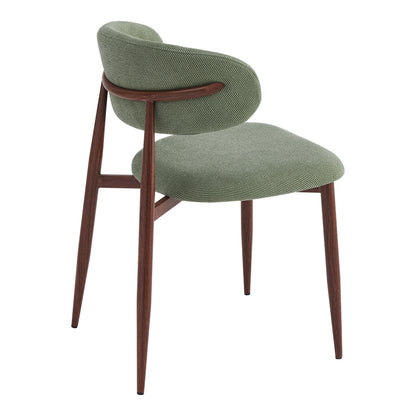 Moss Chair Pistachio Fabric - Walnut Metal Legs 53x50x76