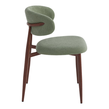 Moss Chair Pistachio Fabric - Walnut Metal Legs 53x50x76