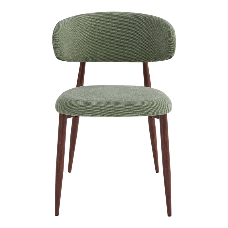 Moss Chair Pistachio Fabric - Walnut Metal Legs 53x50x76