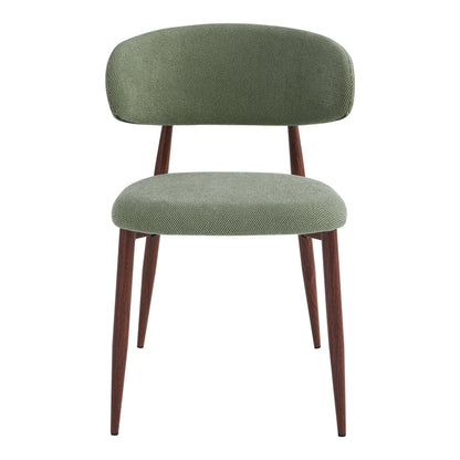 Moss Chair Pistachio Fabric - Walnut Metal Legs 53x50x76