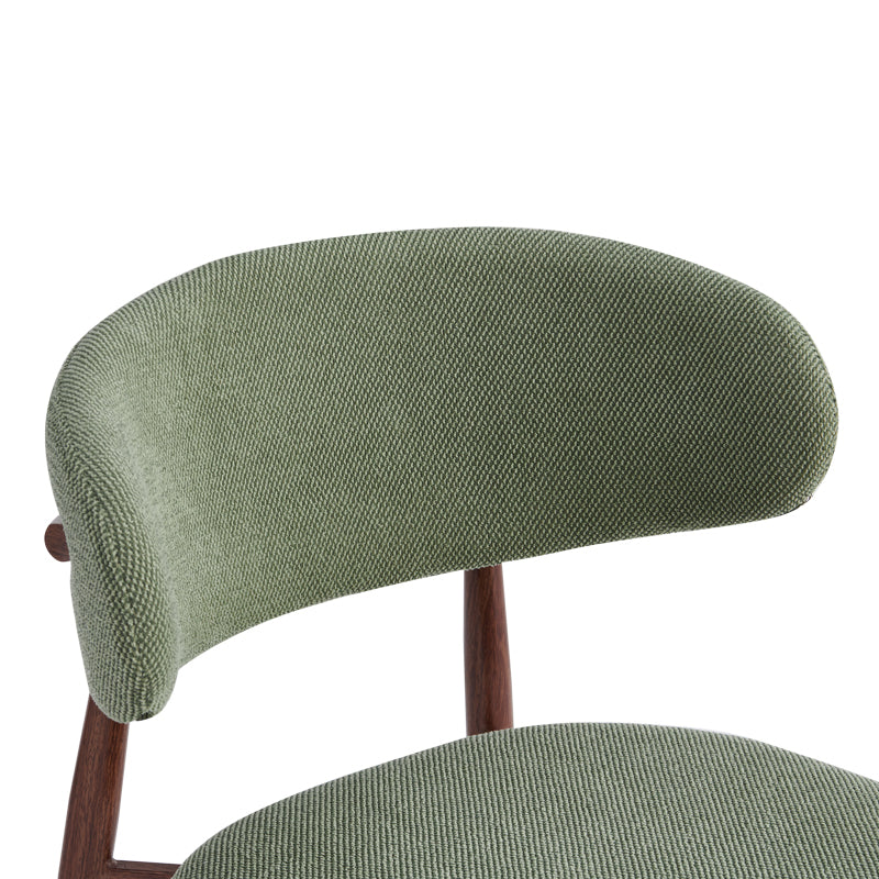 Moss Chair Pistachio Fabric - Walnut Metal Legs 53x50x76