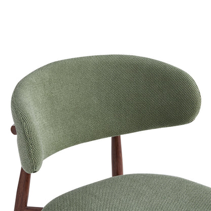 Moss Chair Pistachio Fabric - Walnut Metal Legs 53x50x76