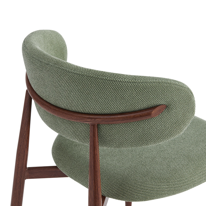 Moss Chair Pistachio Fabric - Walnut Metal Legs 53x50x76